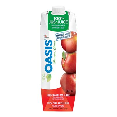 OASIS Jus de pomme, Classique 960 ML 3 /  5,00 $ 0,17 $ /100ml Prix régulier1,79 $  ch.