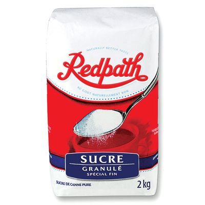 REDPATH Sucre granulé spécial fin 2 KG 1,44 $  ch. 0,07 $ /100g Prix régulier3,49 $  ch. Valide jusqu'au 8 juillet 2020