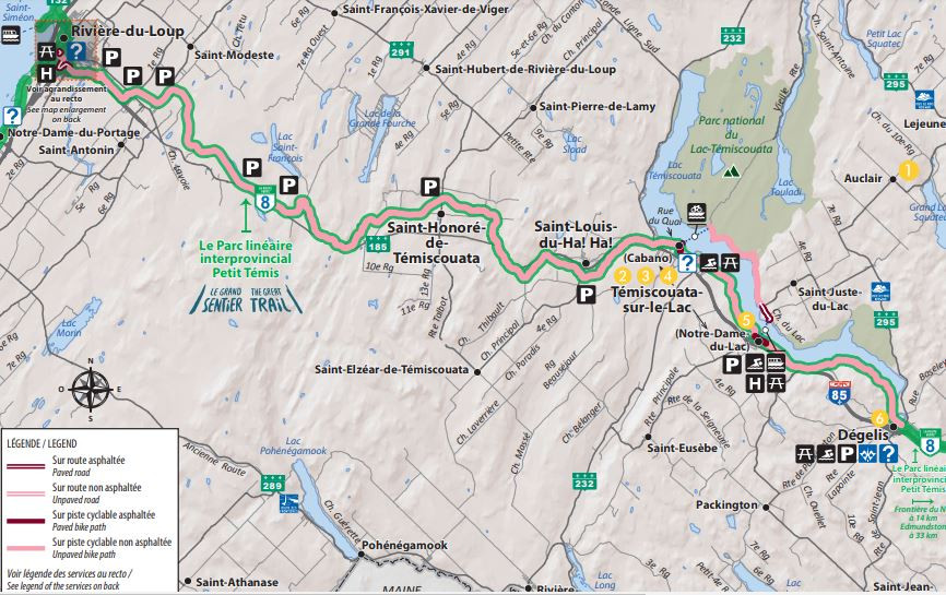 carte circuits vélo temiscouata