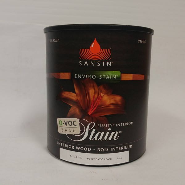 Purity 0-VOC Stain – Sansin Format : 946 ml et 3,78 L.