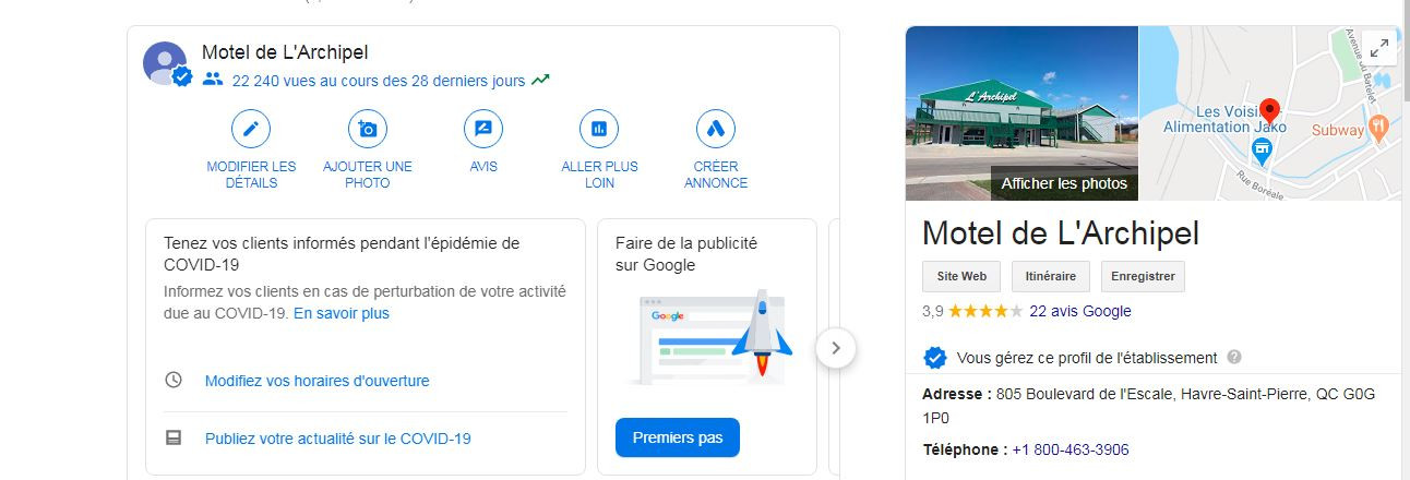 STATISTIQUE GOOGLE BUSINESS